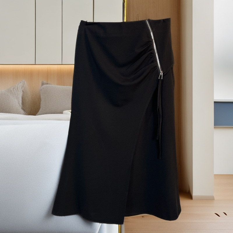 【包邮】半身裙女韩版时尚洋气百搭包臀裙高腰显瘦纯色鱼尾裙#6658