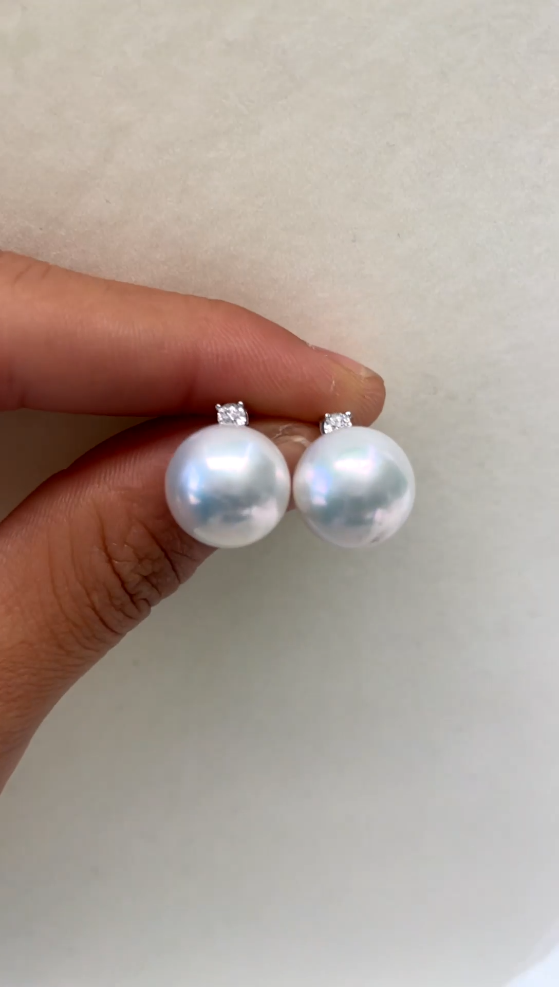 银S925镶嵌耳饰淡水珍珠 