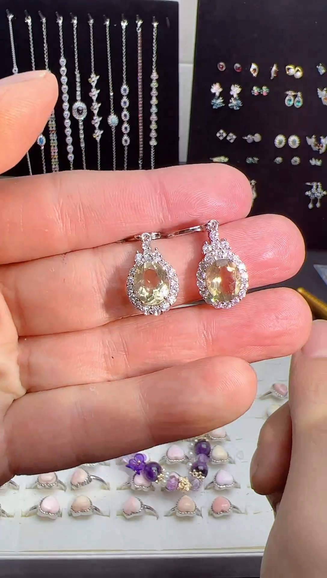 【闪购商品】水晶耳饰银S925镶嵌0000