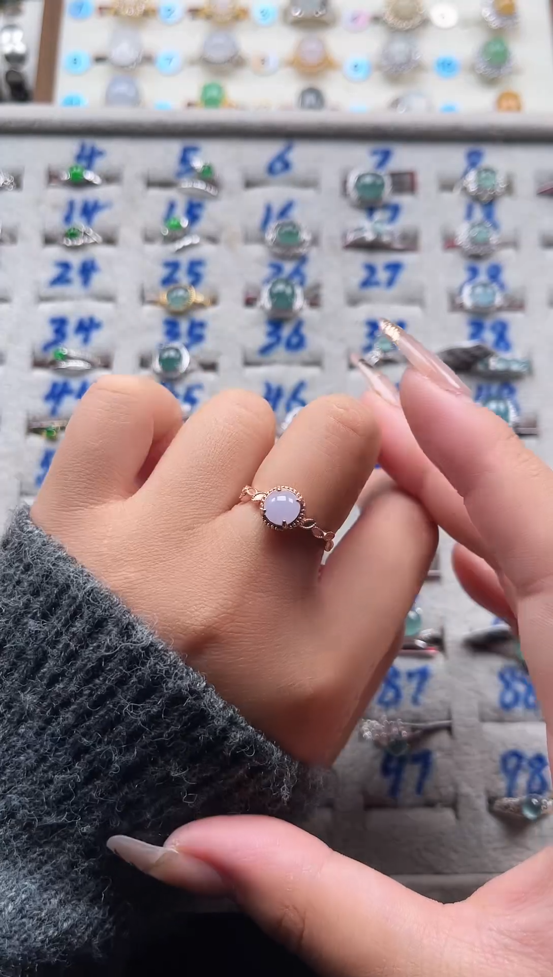 【闪购商品】翡翠戒指银S925镶嵌天然A货翡翠戒指