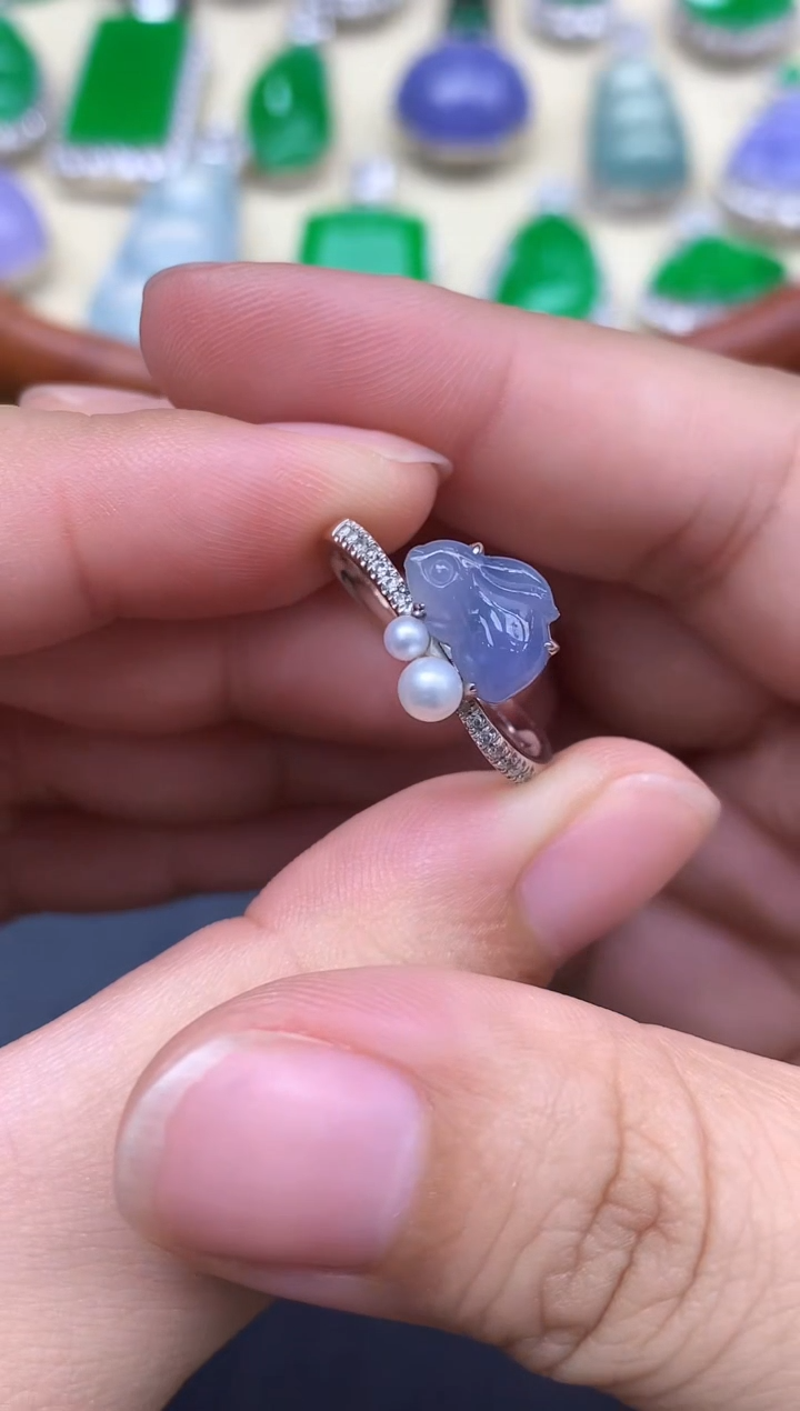 18K金镶嵌戒指翡翠157-中国好珍宝