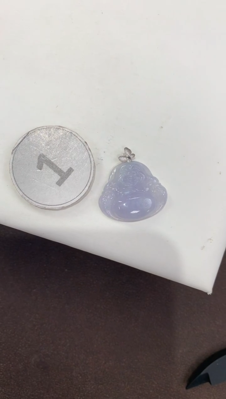 颈饰18K金镶嵌翡翠天然缅甸A货翡翠