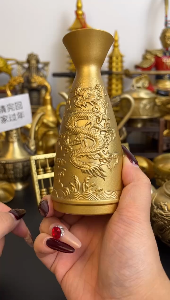 【闪购商品】黄铜龙凤汾酒器