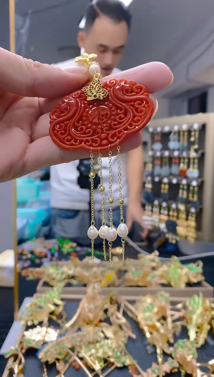 【闪购商品】翡翠耳饰合金0246翡翠压襟