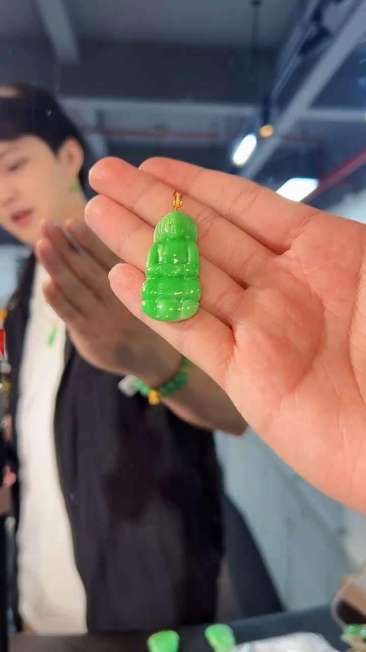 【闪购商品】翡翠颈饰18K金镶嵌缅料A货/支持复检/一件