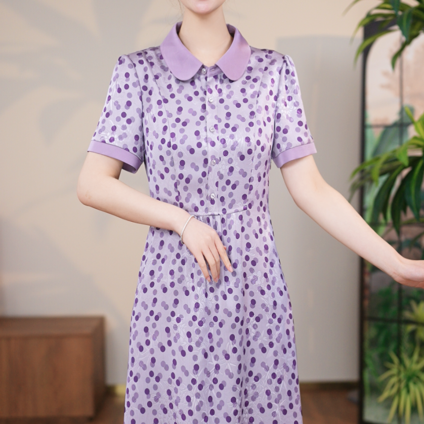 【MLY鑫依专享】2025款桑蚕丝大码夏季连衣裙真丝中式显瘦高端女装