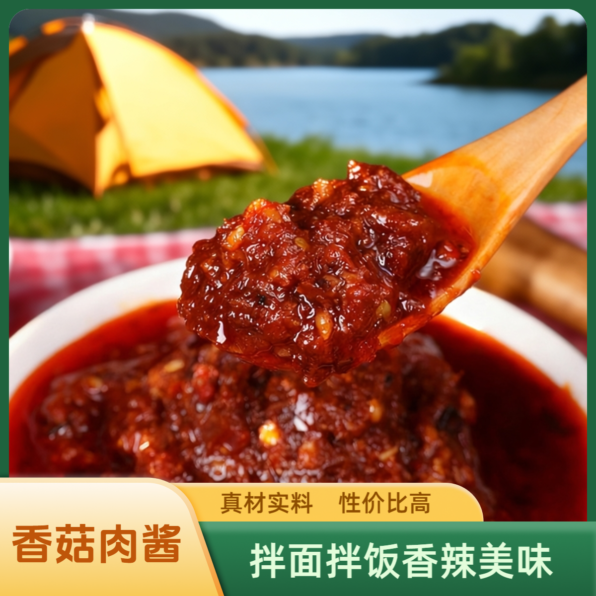 云南下饭香菇火腿肉酱美味香辣酱调味料拌面拌饭酱香麻辣米线帽子
