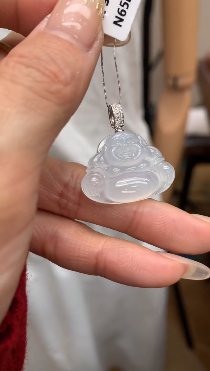 【闪购商品】翡翠颈饰18K金镶嵌佛公