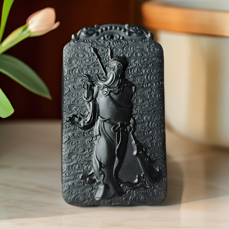 和田玉青玉关公吊坠男士女士时尚大气颈饰挂坠项坠个性