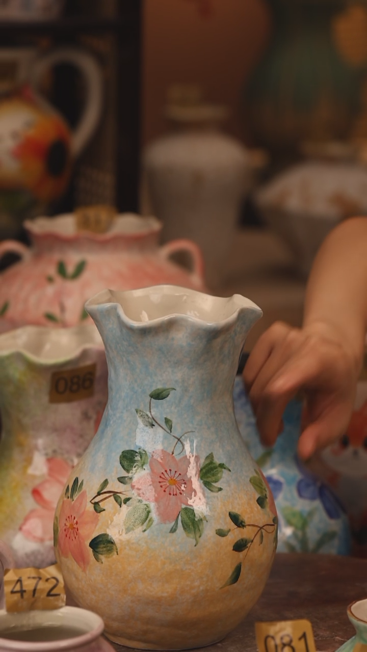 陶瓷276景德镇设计师手作花器摆件侘寂风