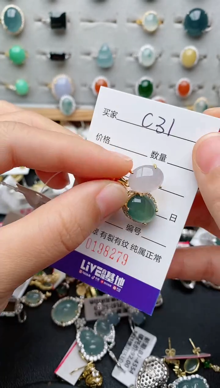 翡翠银S925镶嵌颈饰.