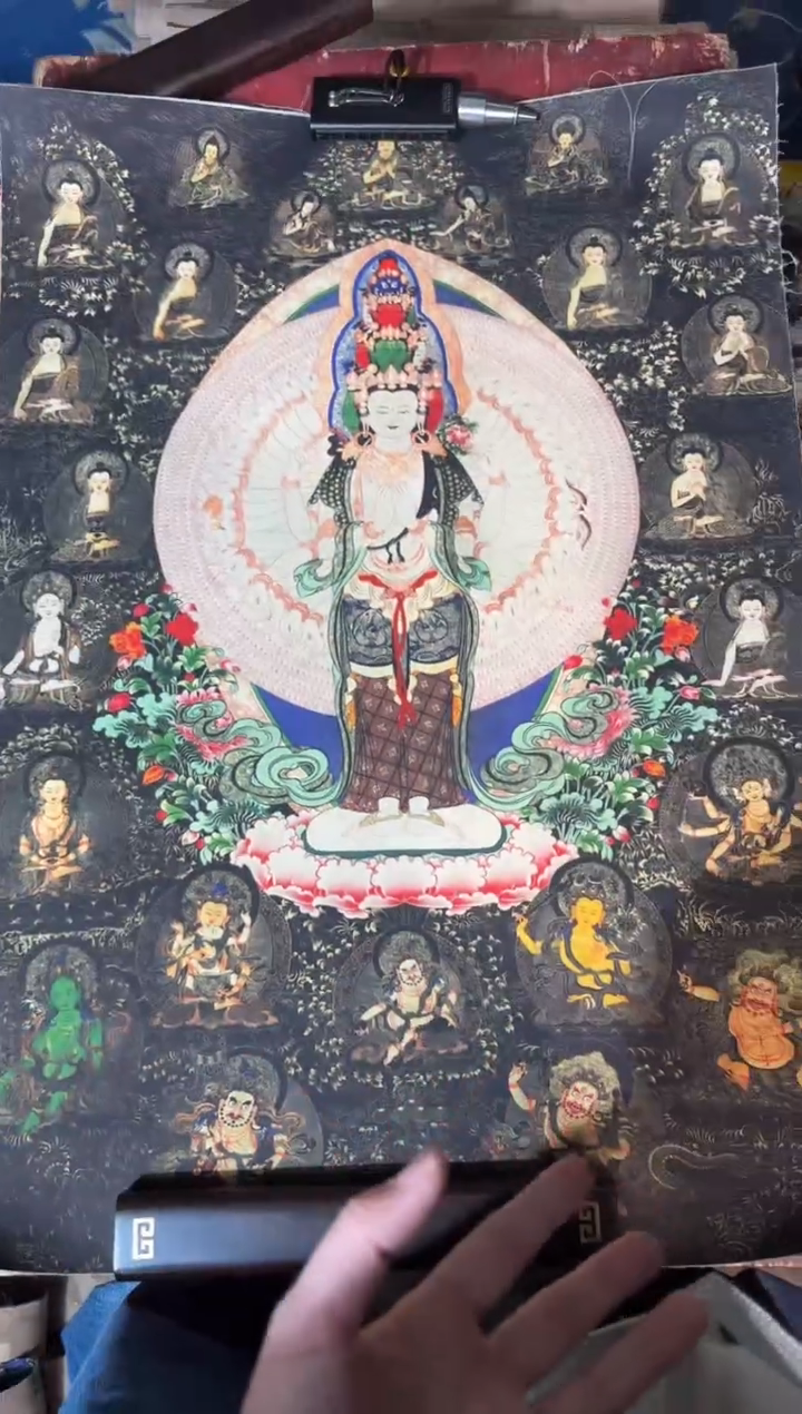卷轴画龙妹的唐卡tk16