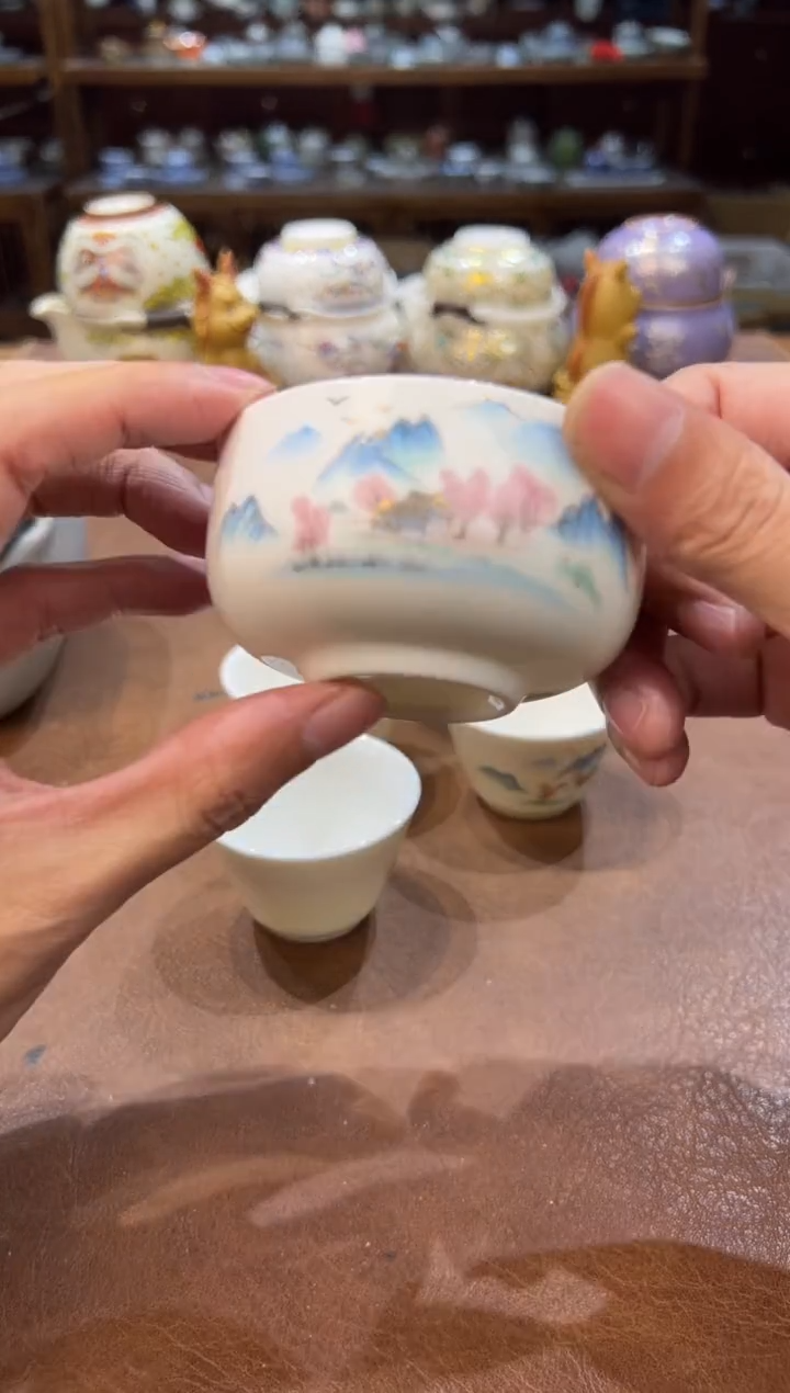 真的很便宜超好看会开片的旅行茶具