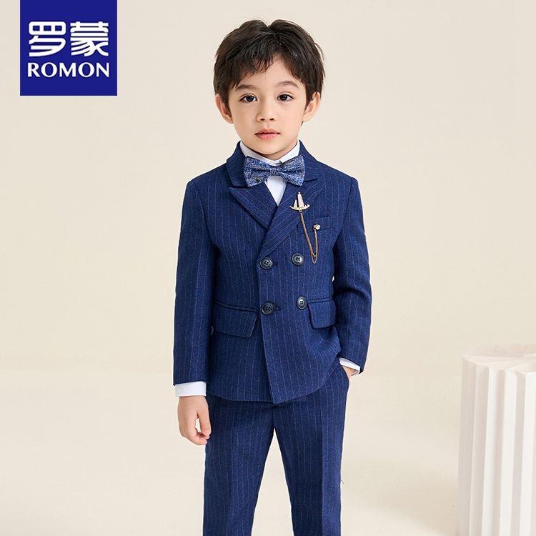 Romon/罗蒙男童西装套装周岁礼服英伦风小西服花童婚礼钢琴演出服