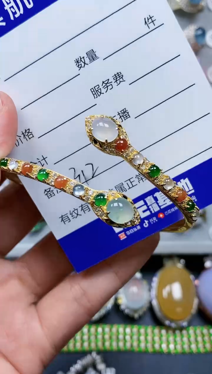 【闪购商品】翡翠手镯银S925镶嵌0312