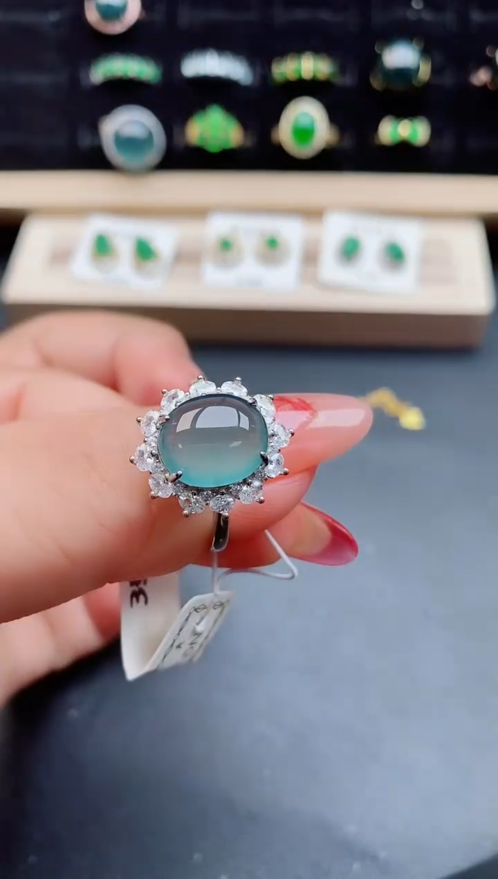 【闪购商品】翡翠戒指银S925镶嵌508550