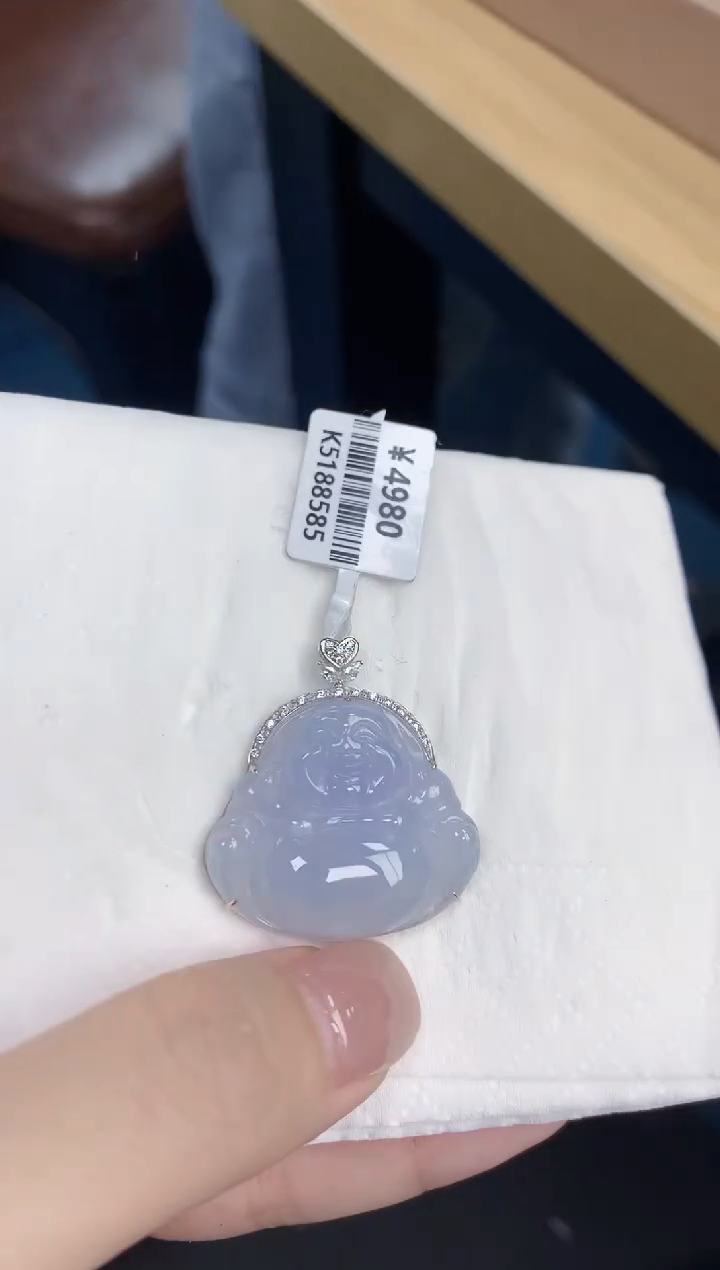 【闪购商品】翡翠颈饰18K金镶嵌天然缅甸翡翠A货