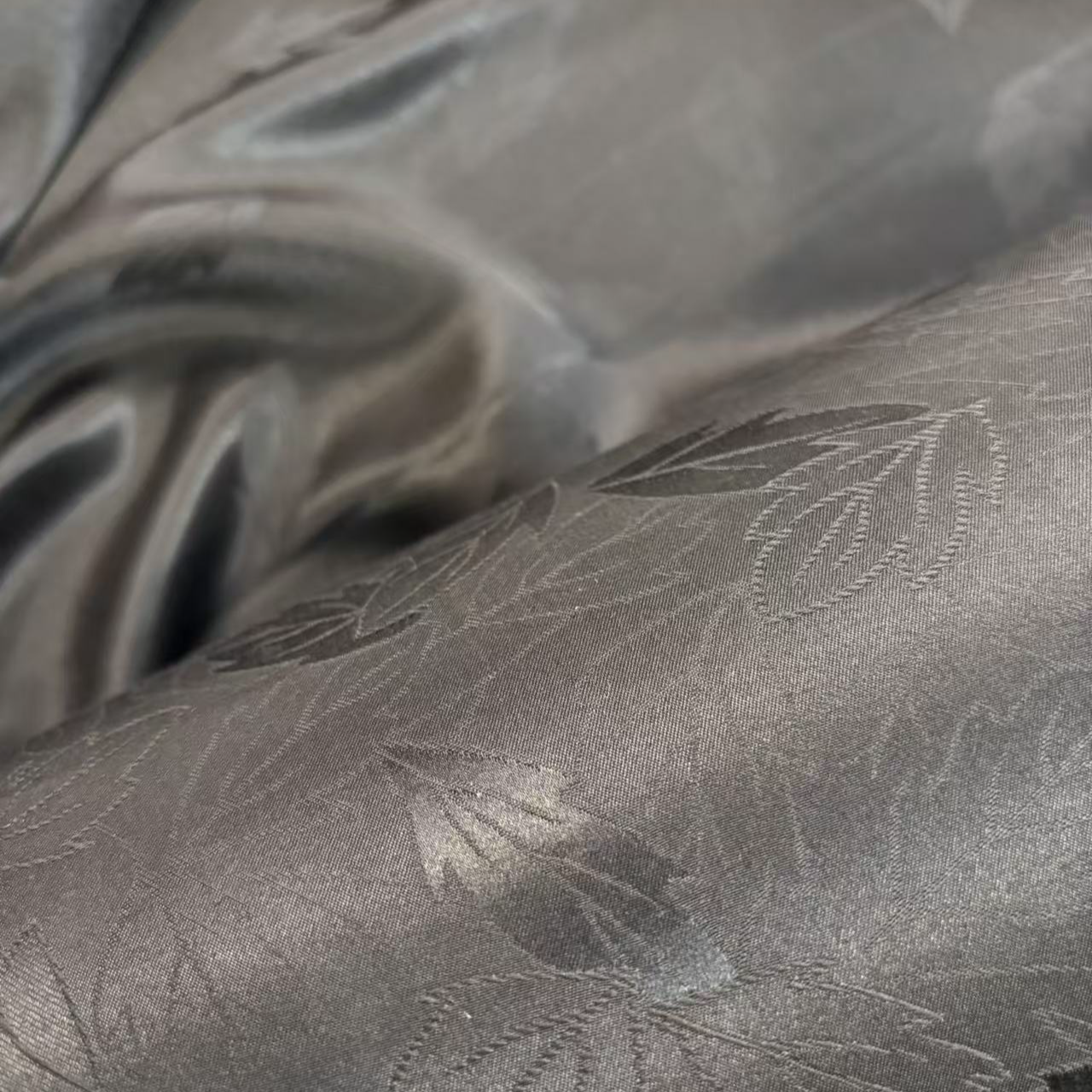 （喜物&黑色-山野落叶 重磅提花真丝料）16/ 高品质面料