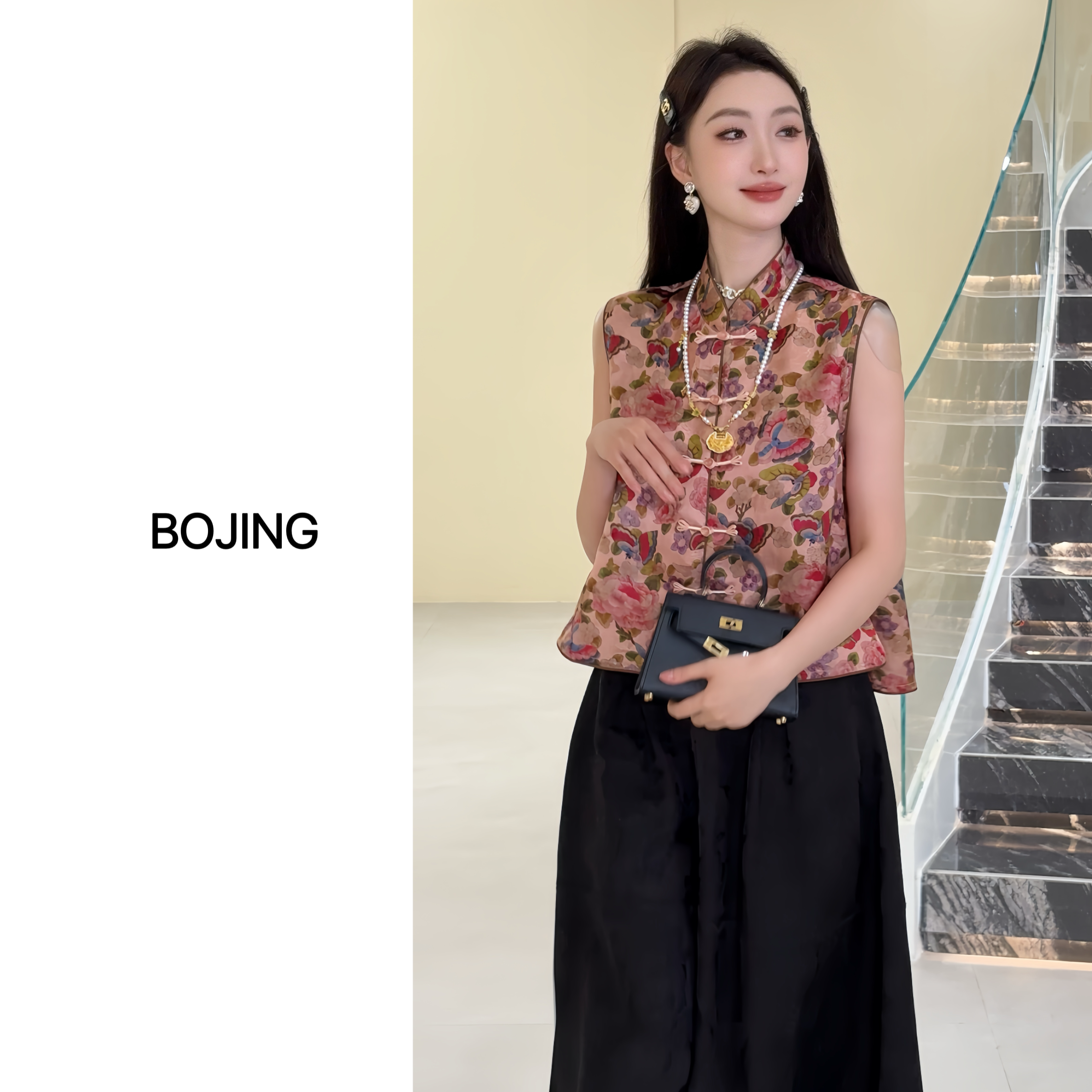 【花飞蝶舞】新中式气质网红百搭夏季复古中式小衫