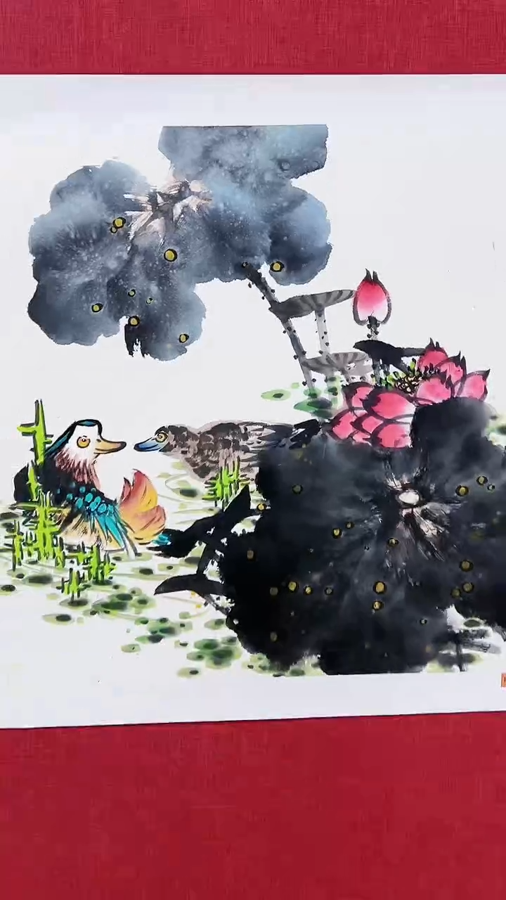 【闪购商品】绘画杨风顺绘画4平尺花鸟铜奖紫袍作品