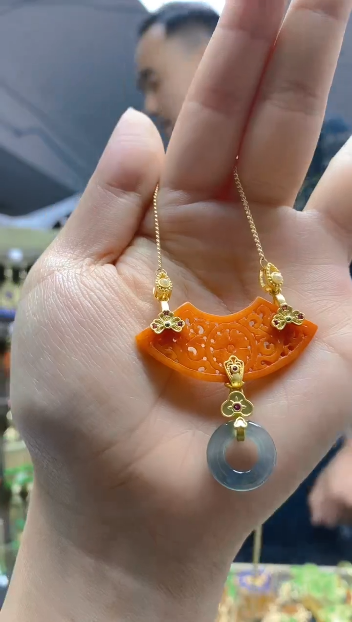 【闪购商品】翡翠耳饰合金0336翡翠锁骨链