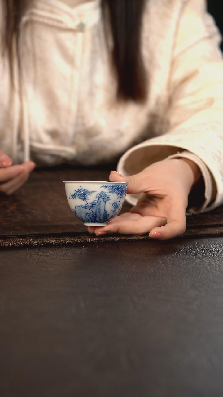 【闪购商品】杯HLX陶瓷灵石竹子小鸡心杯 随机