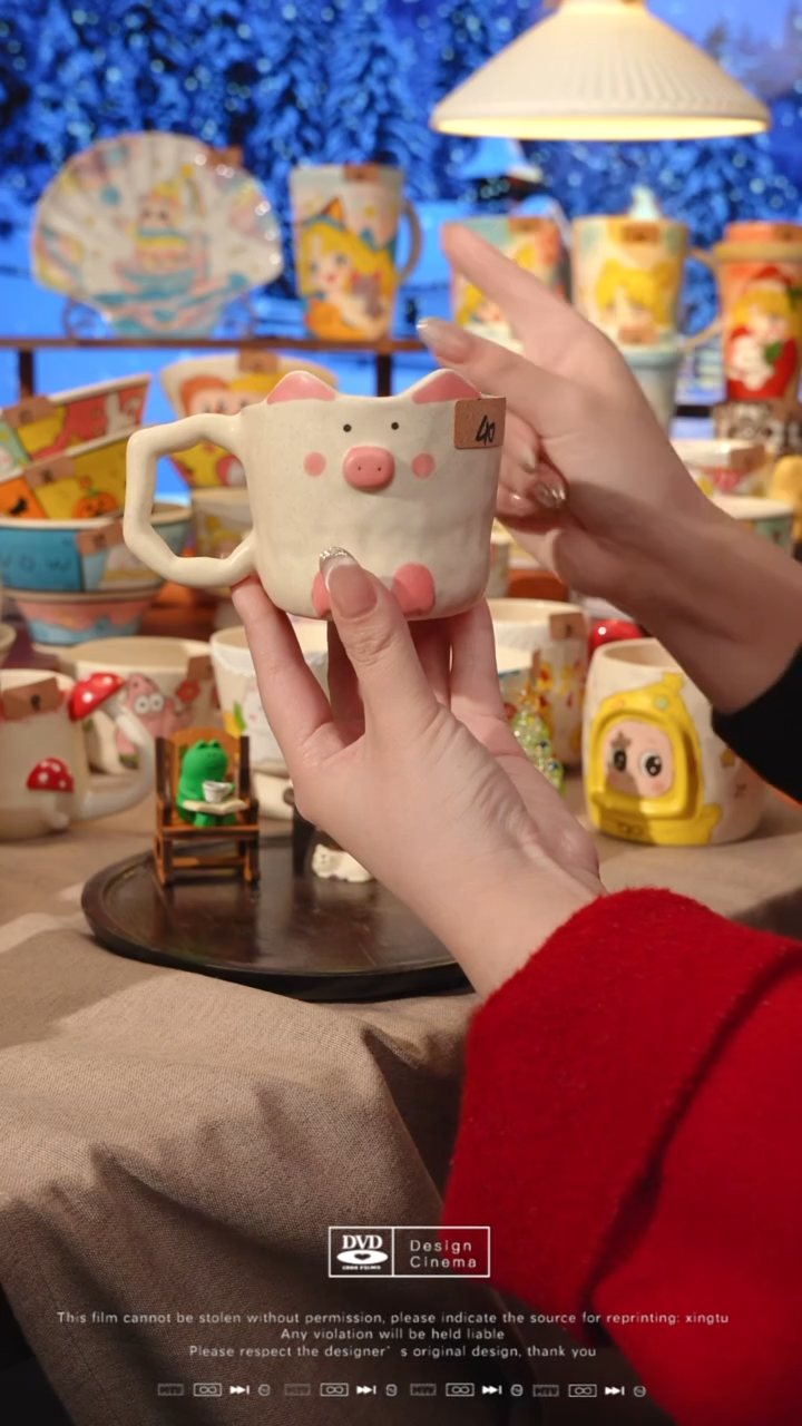 陶瓷40初yin手作手绘景德镇高温