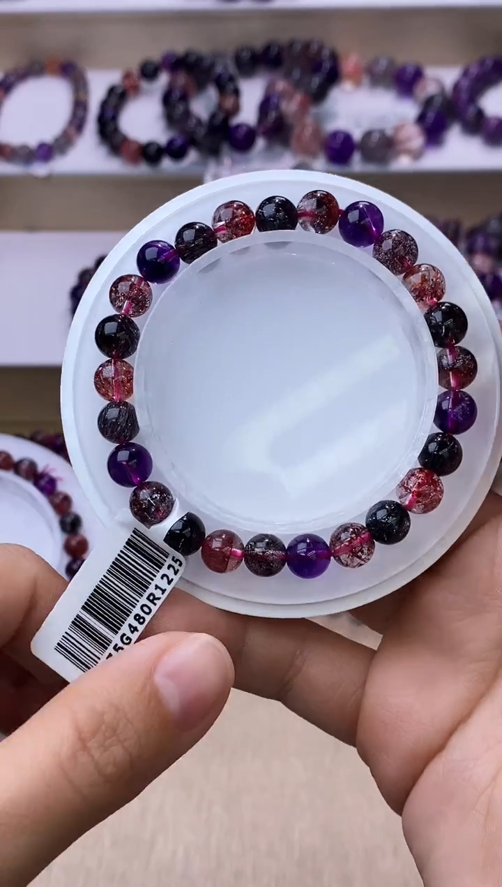 【闪购商品】水晶手链未镶嵌黑加仑超七单圈7m+