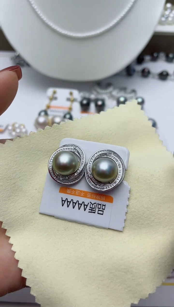 【闪购商品】海水珍珠耳饰银S925镶嵌W16