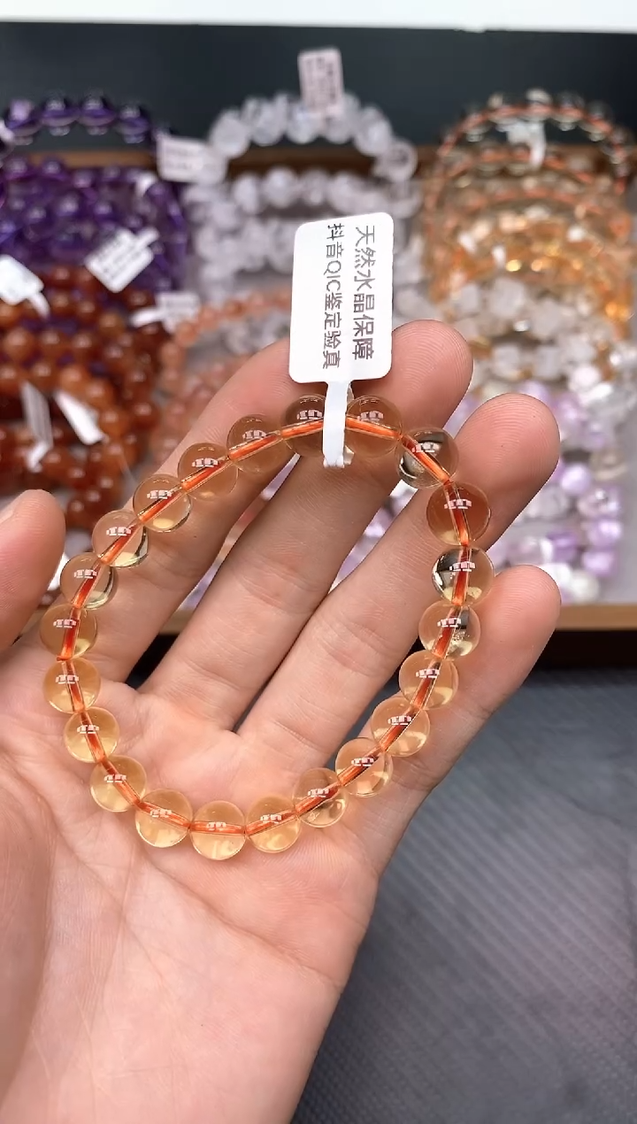 未镶嵌手串水晶A10黄水9mm