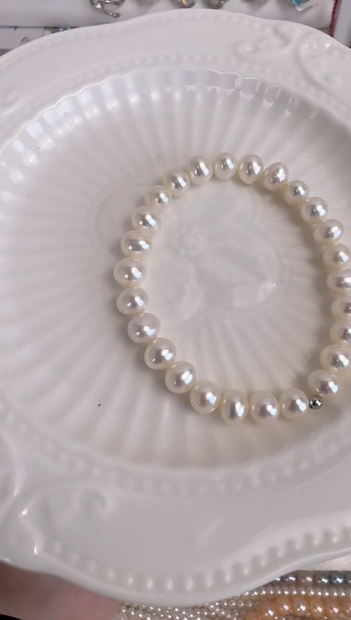 【闪购商品】淡水珍珠手绳银S925镶嵌z03