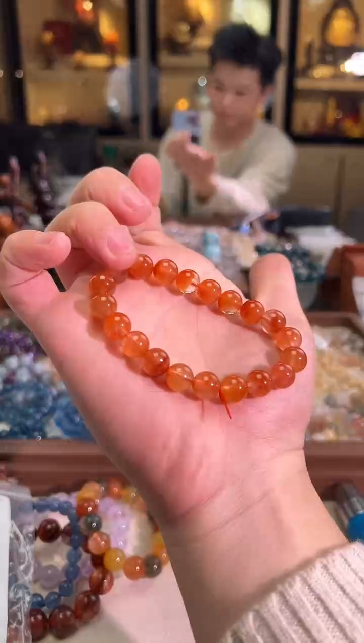 未镶嵌手链水晶大****910.1mm+红兔毛聚宝盆（多样性发一）