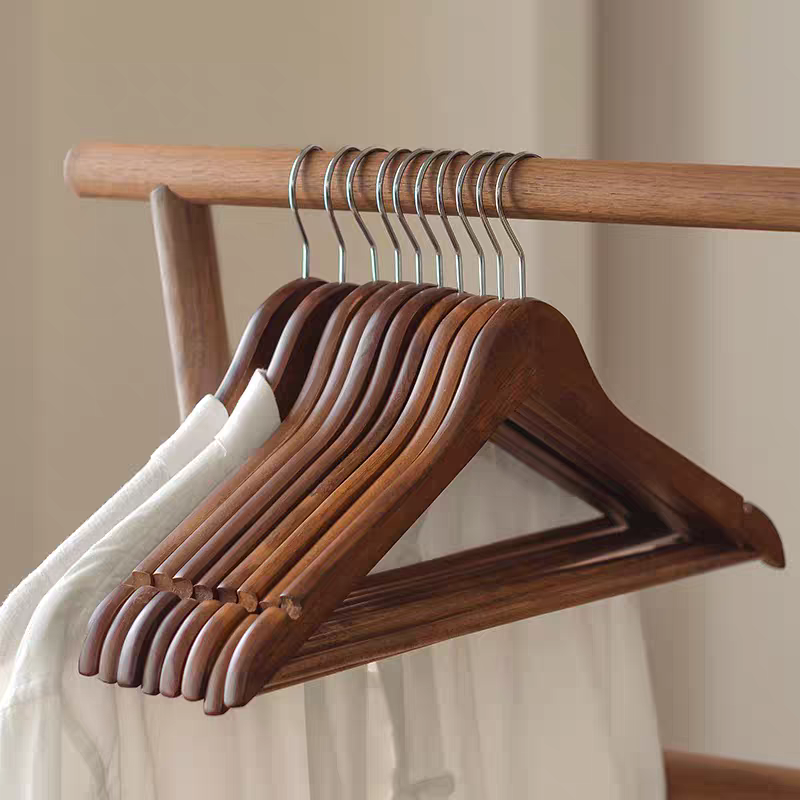 实木衣架家用挂衣衣柜专用木质防滑无痕加粗衣架子服装店酒店衣撑
