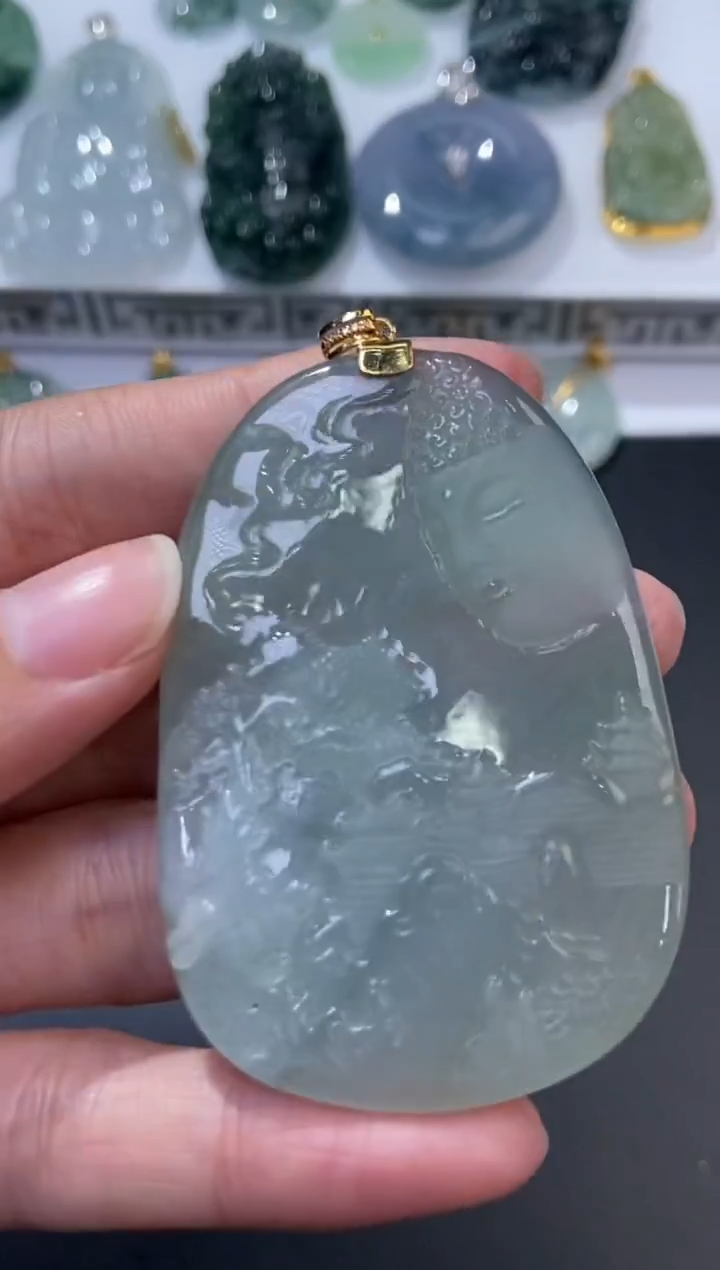 18K金镶嵌挂件翡翠374087   多人