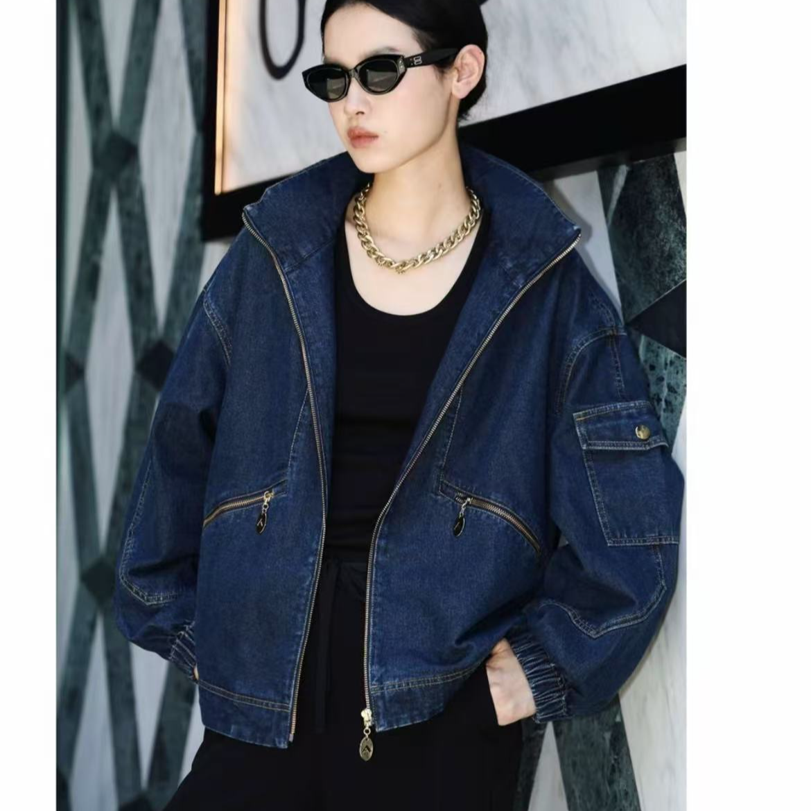 AMASS/阿玛施时尚休闲宽松潮流复古经典长袖牛仔外套 540030