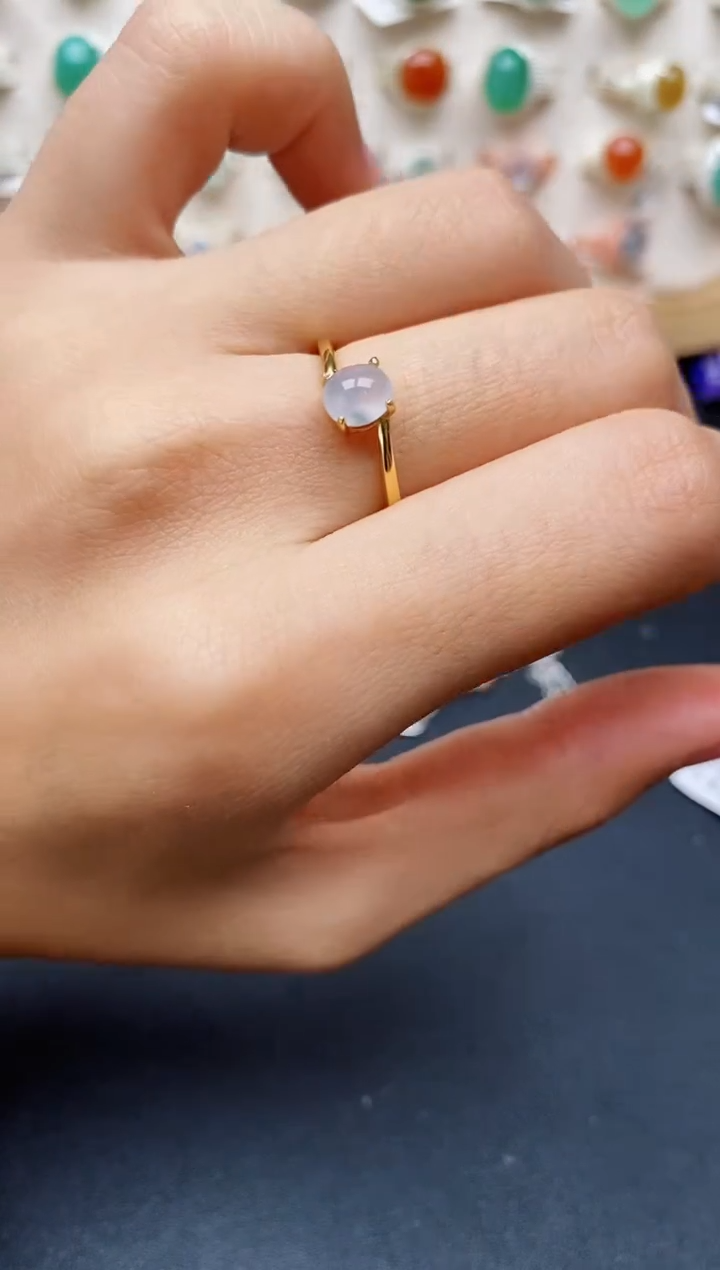 【闪购商品】翡翠戒指银S925镶嵌缅甸翡翠