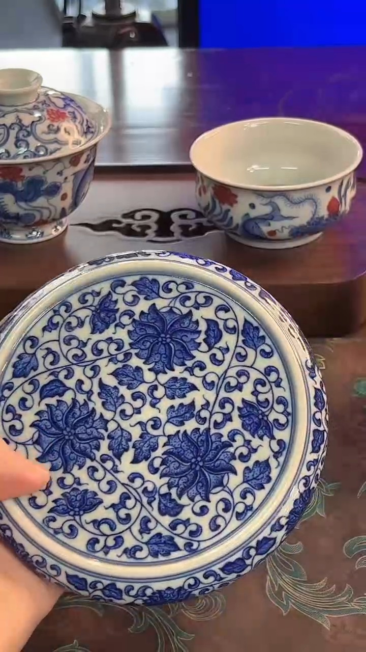 镹曰陶柴窑手工手绘青花