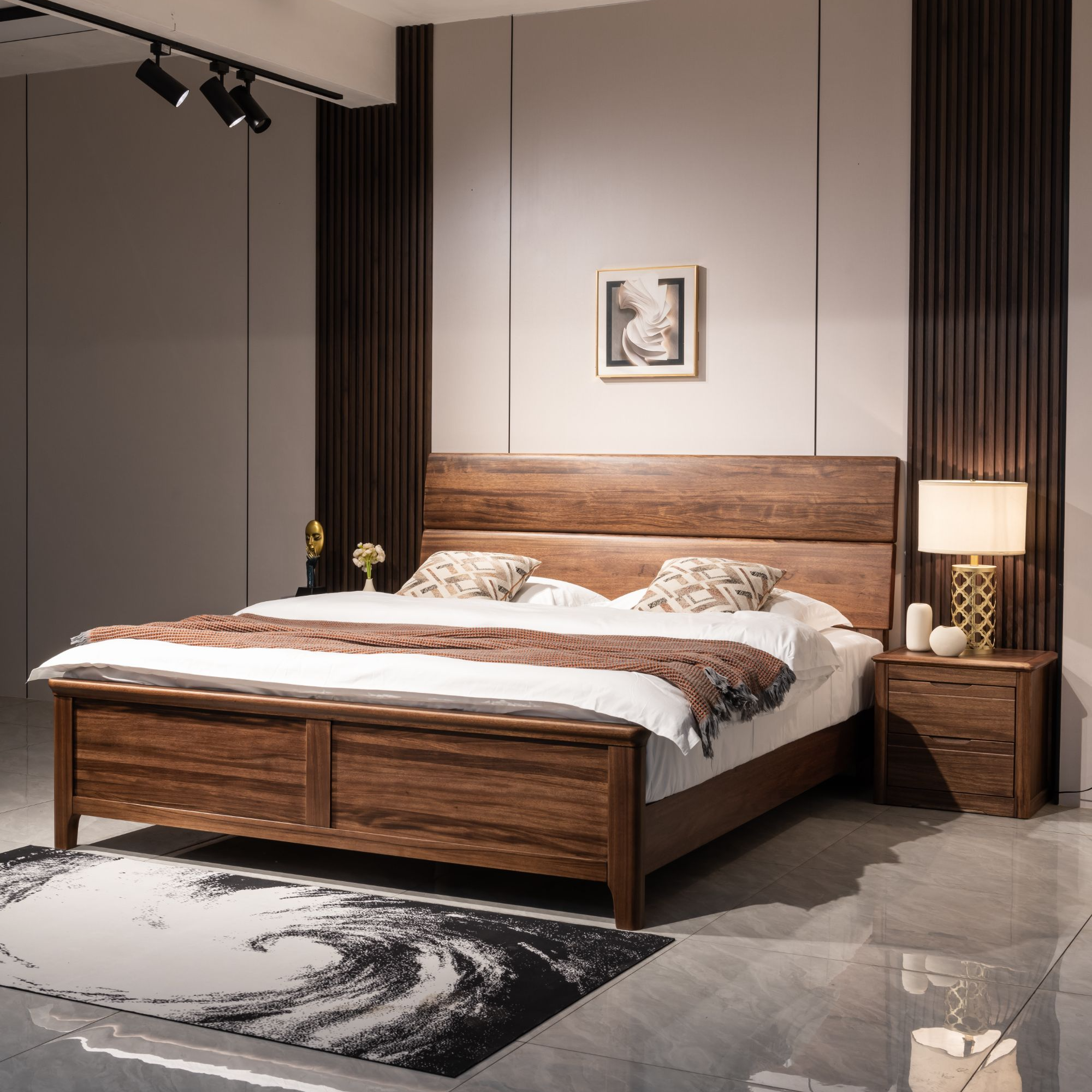 纯实木床工厂直销家用全实木单人床木床双人床1.8米x2米大床简约