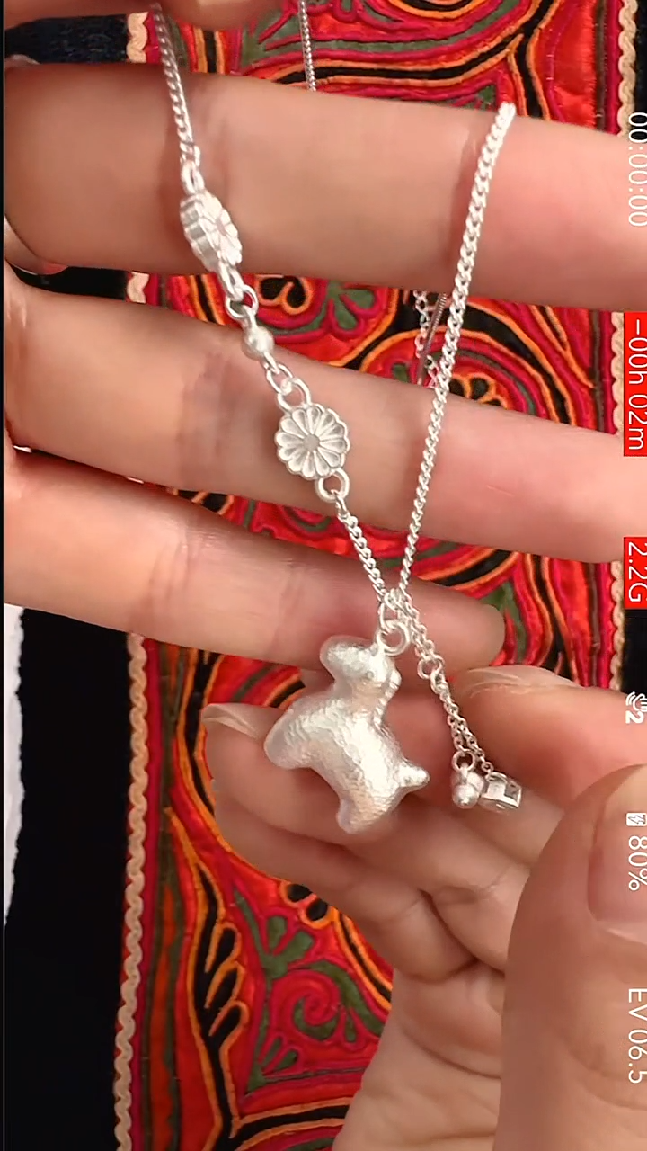 珐琅坠链均足银足银飞马坠链一整套