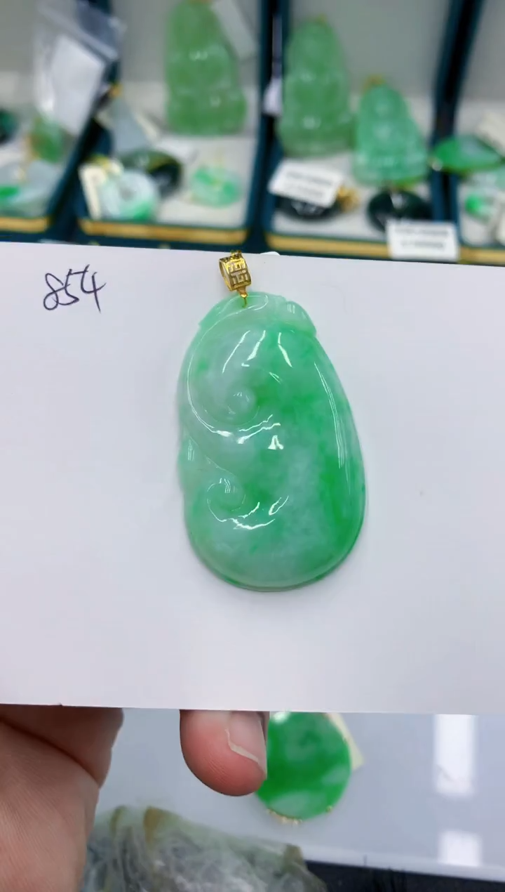 颈饰18K金镶嵌翡翠111111
