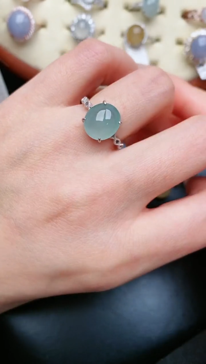 翡翠戒指银S925镶嵌.....