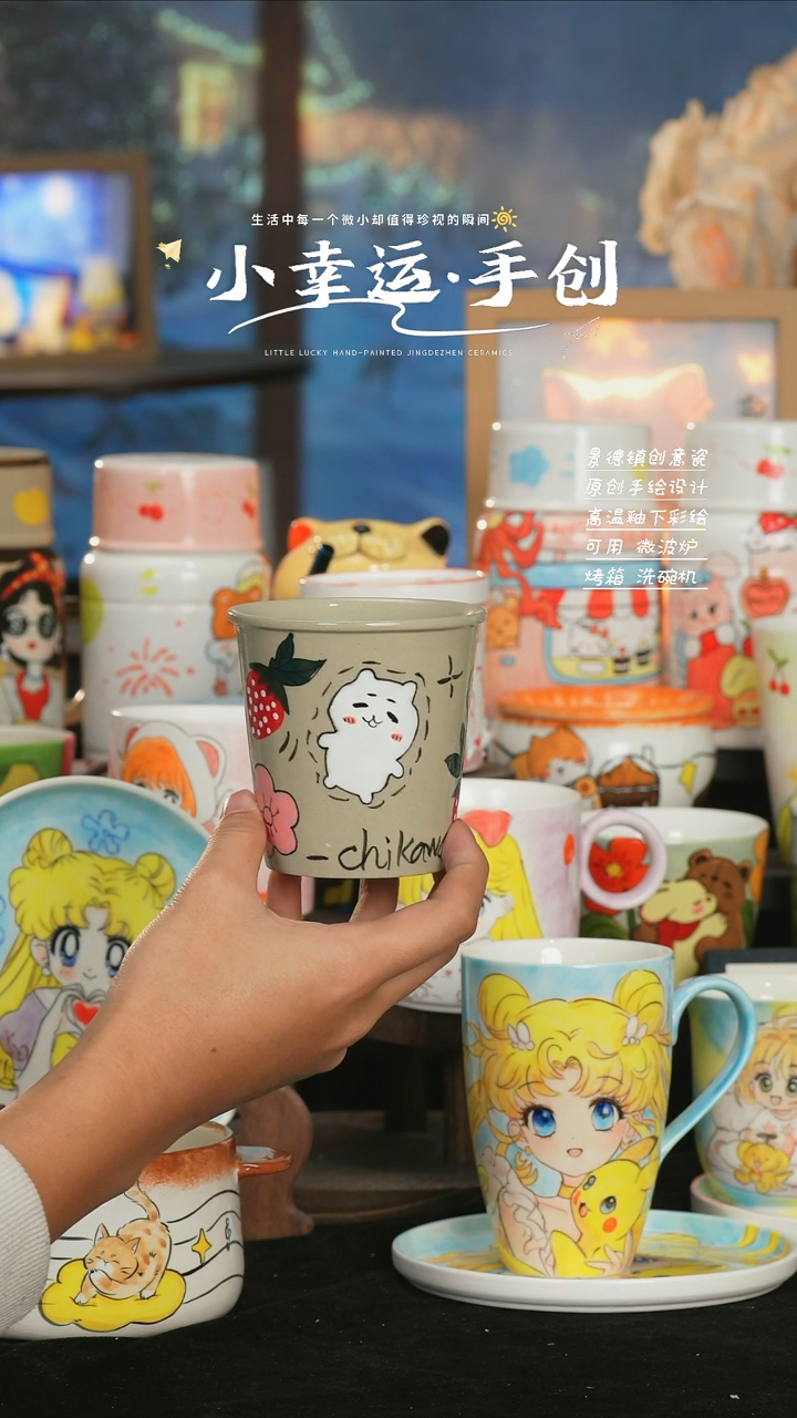 【闪购商品】小幸运纯手工手绘陶瓷