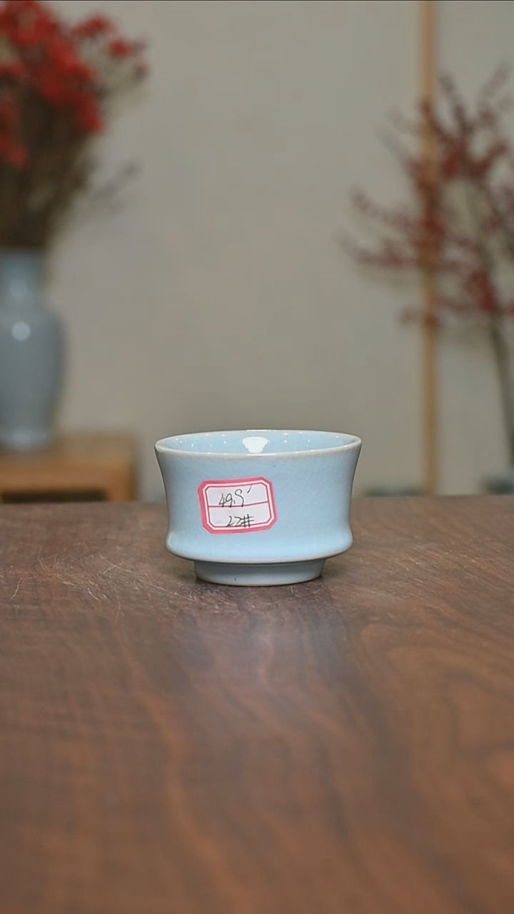 【闪购商品】其他22#微瑕天青釉朱家汝窑款手拉杯