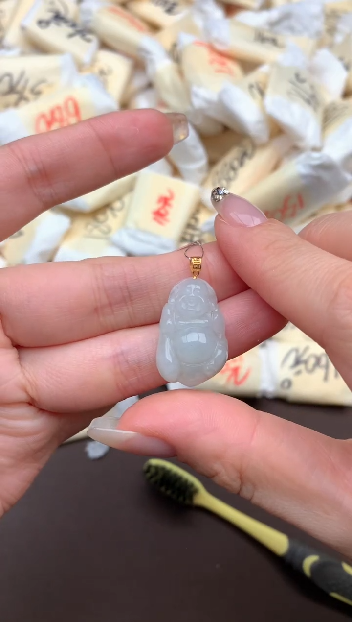 【闪购商品】翡翠挂件18K金镶嵌一