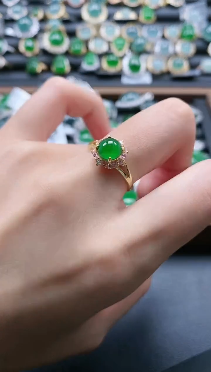 【闪购商品】翡翠戒指银S925镶嵌51511