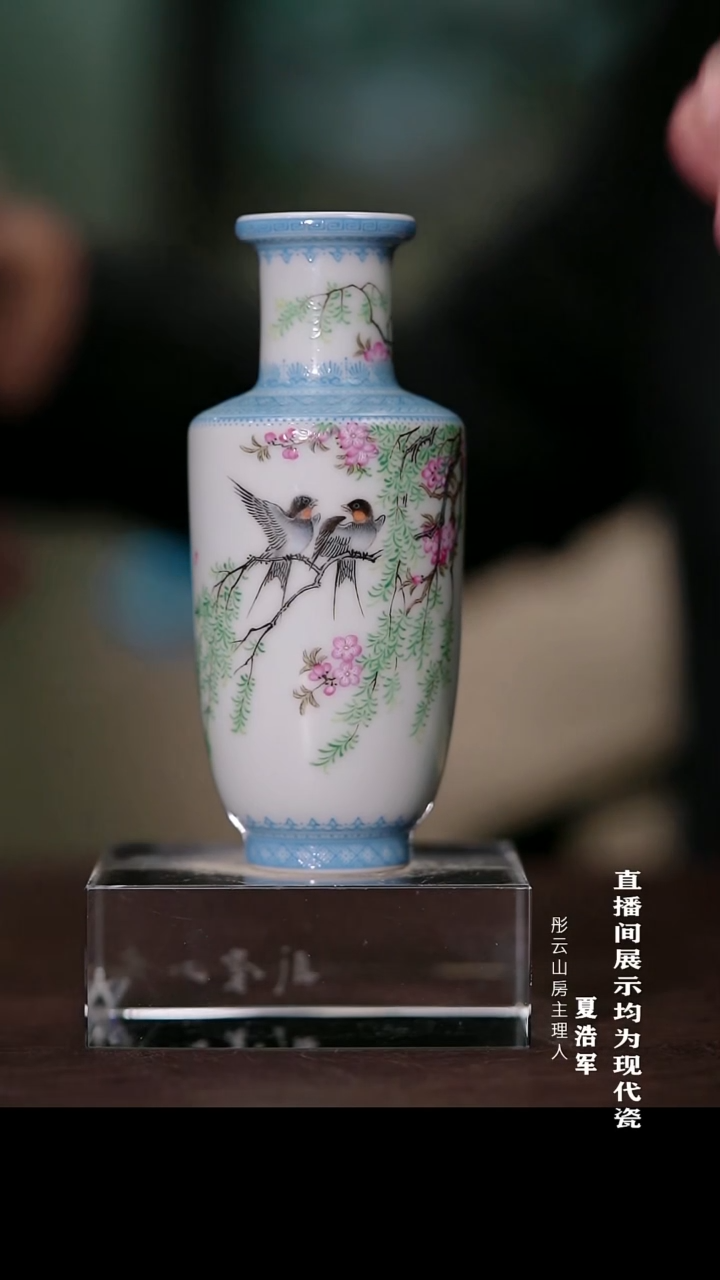 摆件瓷彤云专属  杏林春燕瓶