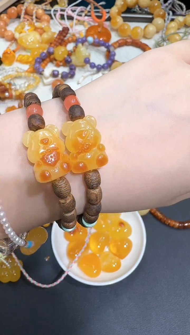 未镶嵌蜜蜡手串X0327-1195-556多样性一件