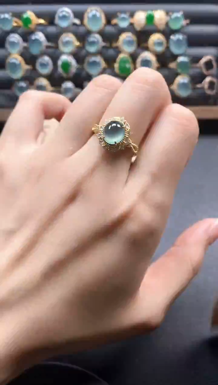 银S925镶嵌戒指翡翠51151