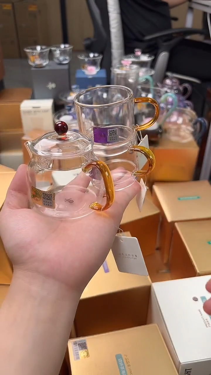 @@禾器晶彩言卿壶琥珀色+逸杯琥珀2只