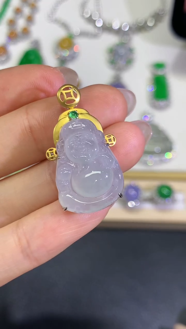 【闪购商品】翡翠颈饰18K金镶嵌团购11